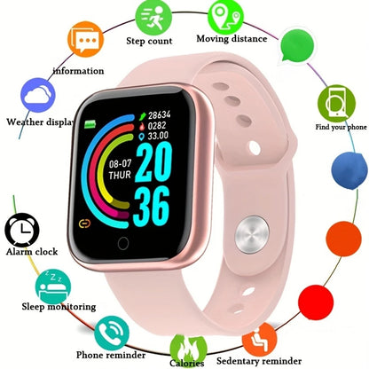 Smartwatch for Men & Women, Fitness Tracker, Message Notifications, Wristwatch with Heart Rate Monitor, Birthday Gift for Android/iOS