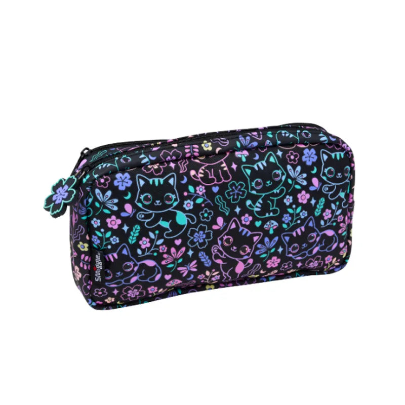 New Original Australia Smiggle Schoolbag for Girls with Black Cat Flower Lunch Bag & Pencil Case