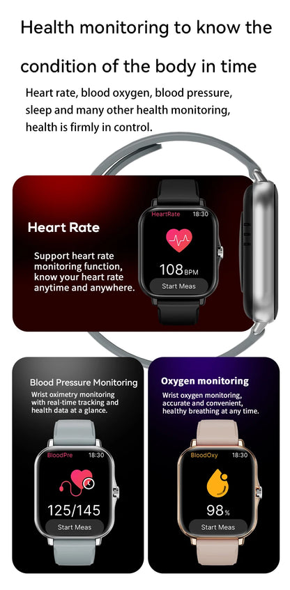 LAXASFIT 2025 Smart Watch, Bluetooth Talk, Full Touch Screen, Heart Rate Monitor, Sports Fitness Tracker for Men & Women