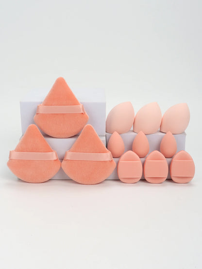 12-Piece All-Purpose Makeup Sponge Set – Powder Puffs, Beauty Eggs & Mini Cushions