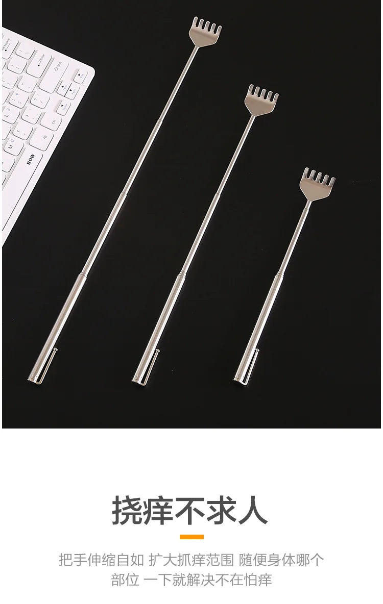 Portable Extendable Back Scratcher Stainless Steel Telescoping Itch Relief Tool