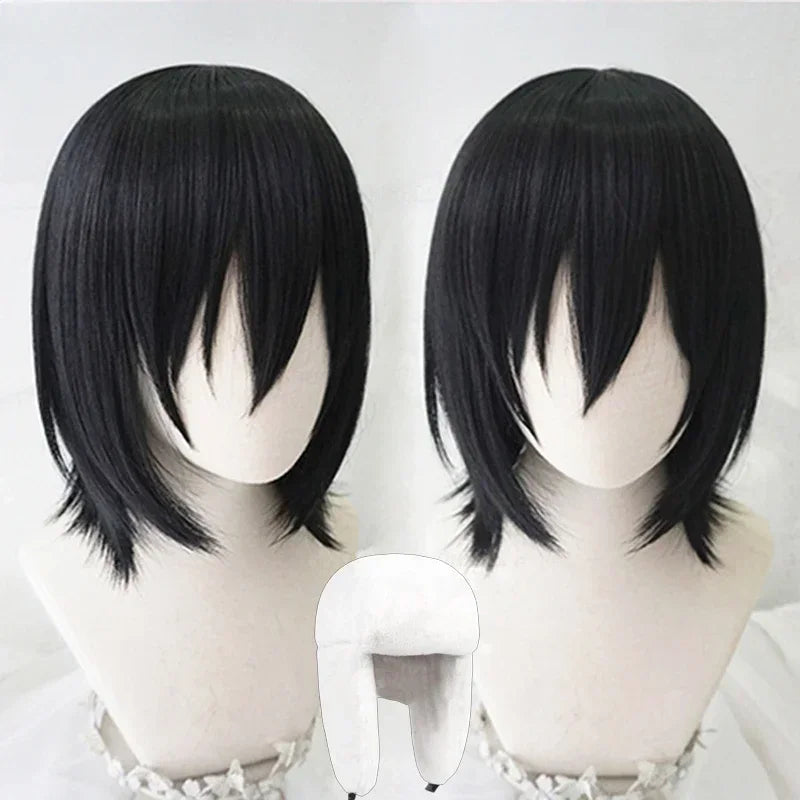 Anime Fyodor Dostoevsky Cosplay Wig - Bungo Stray Dogs Short Black Heat-Resistant Synthetic Hair