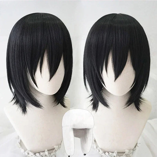 Anime Fyodor Dostoevsky Cosplay Wig - Bungo Stray Dogs Short Black Heat-Resistant Synthetic Hair