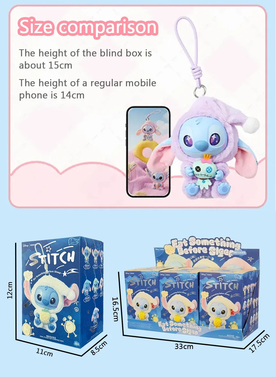 15CM Stitch Eat Something Series Blind Box Plush Doll Pendant – Mystery Toy Gift