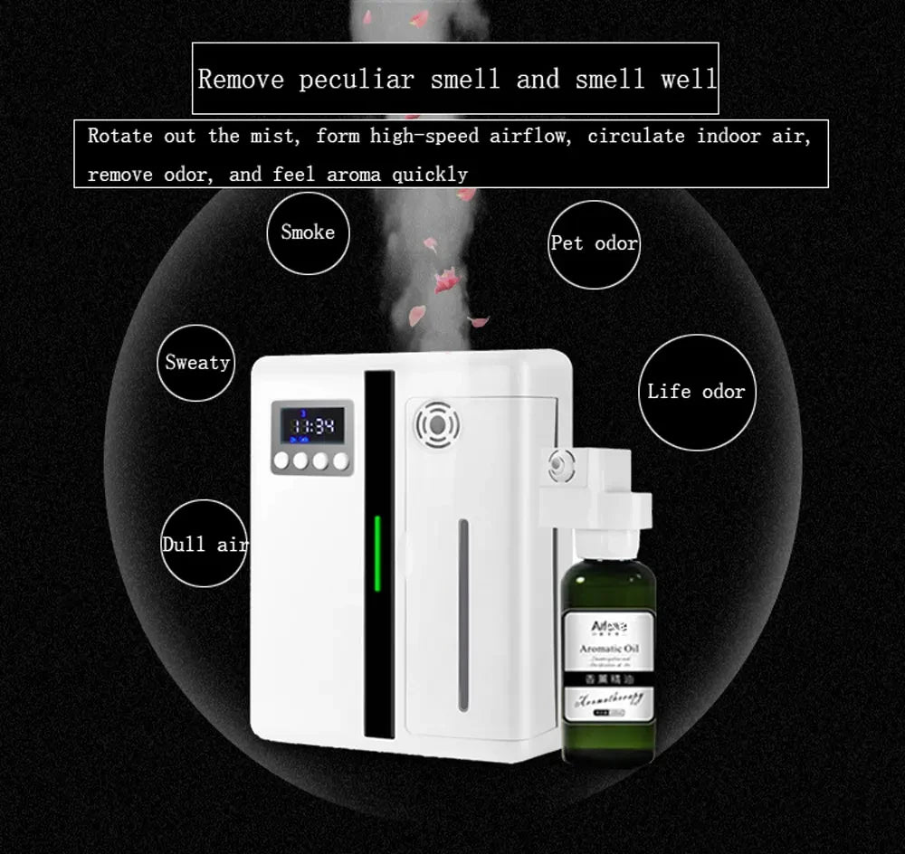 Scent Machine Aroma Diffuser, Wall-Mounted 160ML Fragrance Diffuser with Fan for Hotel & Home