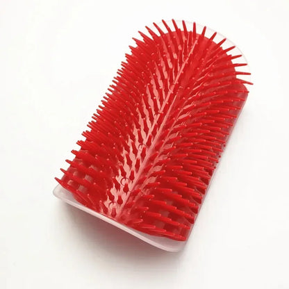 Cat Self-Groomer with Catnip Wall Corner Massage Comb Soft Face Rubs Pet Grooming Tool