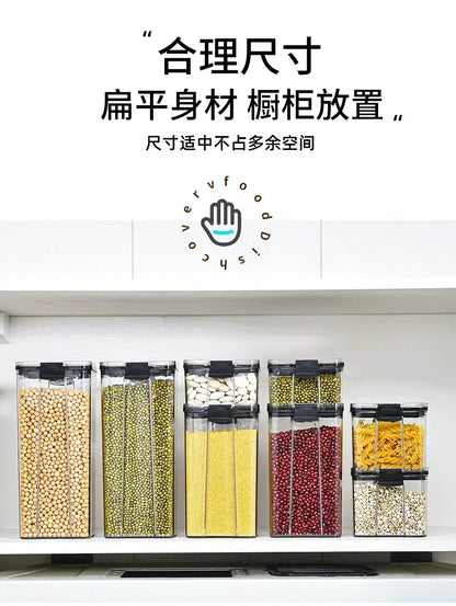 Stackable Plastic Food Storage Containers Set 460-1800ml for Grains, Tea & Snacks