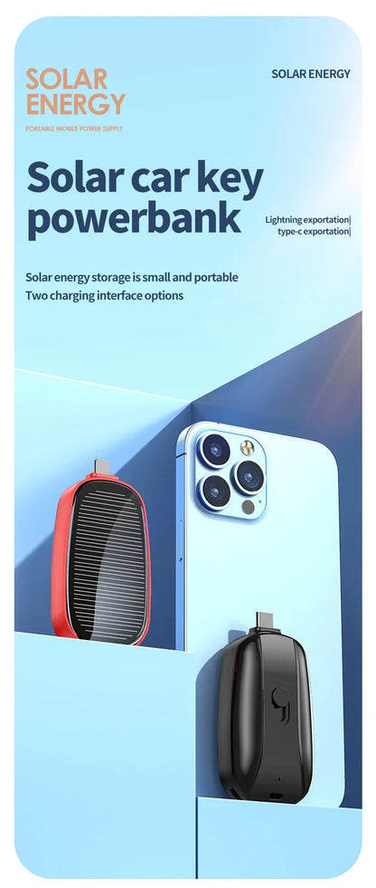 1200mAh Oneplus Solar  Key Ring Mini Power Bank