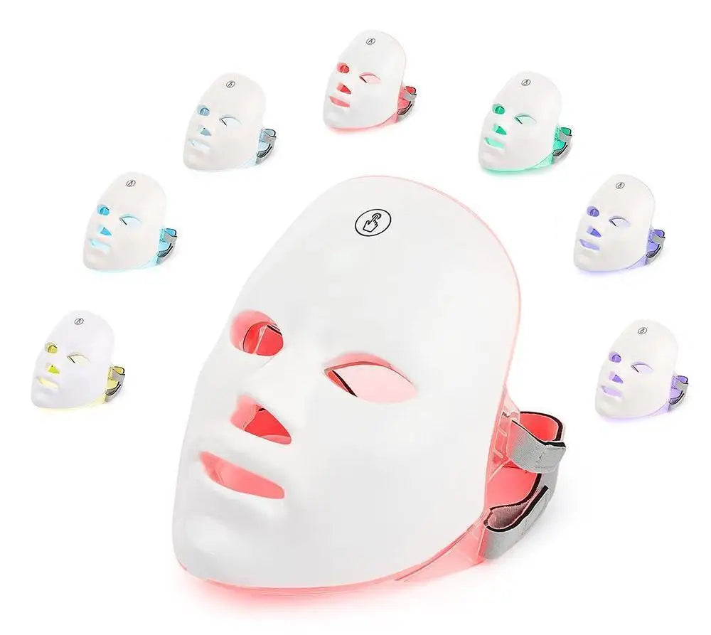 7-Color LED Photon Facial Mask - Skin Rejuvenation & Tightening for Face & Neck