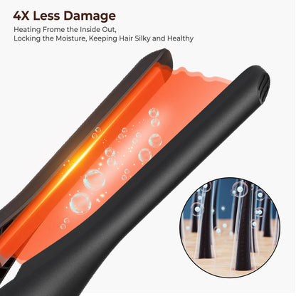 Small Flat Iron for Short Hair & Beard Temperature Adjustable Pencil Straightener 3/10 Inch Fast Heat Up