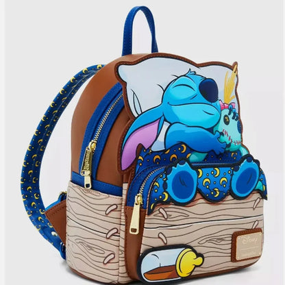 New Loungefly Disney Lilo & Stitch Mini Backpack for Girls, Cute Shoulder Bag for School & Outdoor Leisure