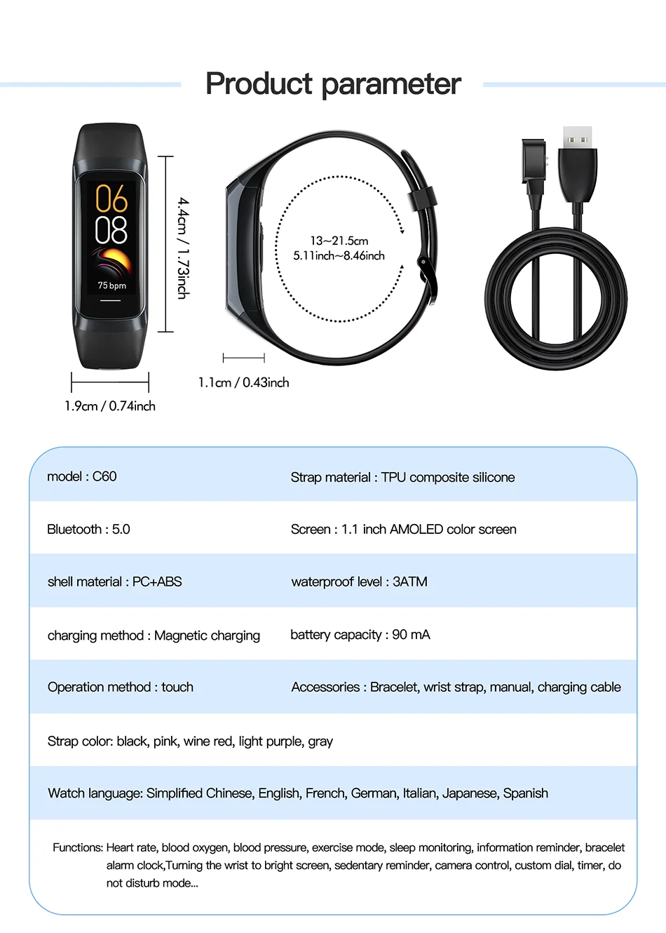 LIGE AMOLED Smart Watch 2023, Men & Women Fitness Tracker, Heart Rate, Blood Oxygen Monitor, Waterproof Smart Bracelet