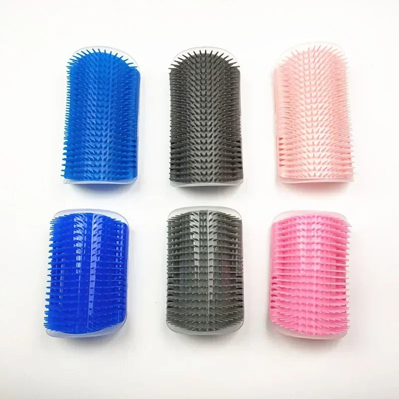 Cat Self-Groomer with Catnip Wall Corner Massage Comb Soft Face Rubs Pet Grooming Tool