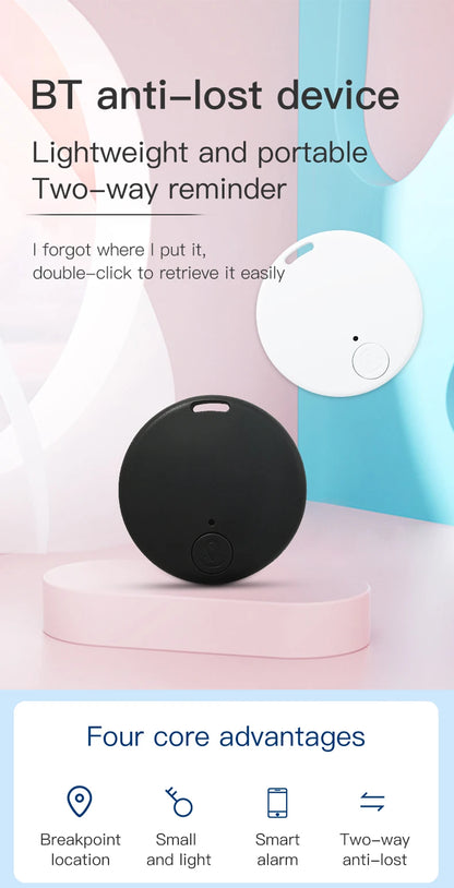 Mini GPS Locator Anti-Lost Smart Tag Bluetooth Keychain Tracker for Dog, Pet, Child, Wallet & Keys