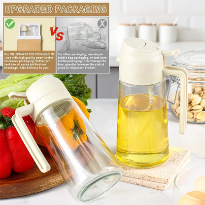 16oz/470ML Glass Oil Dispenser with Automatic Flip Lid