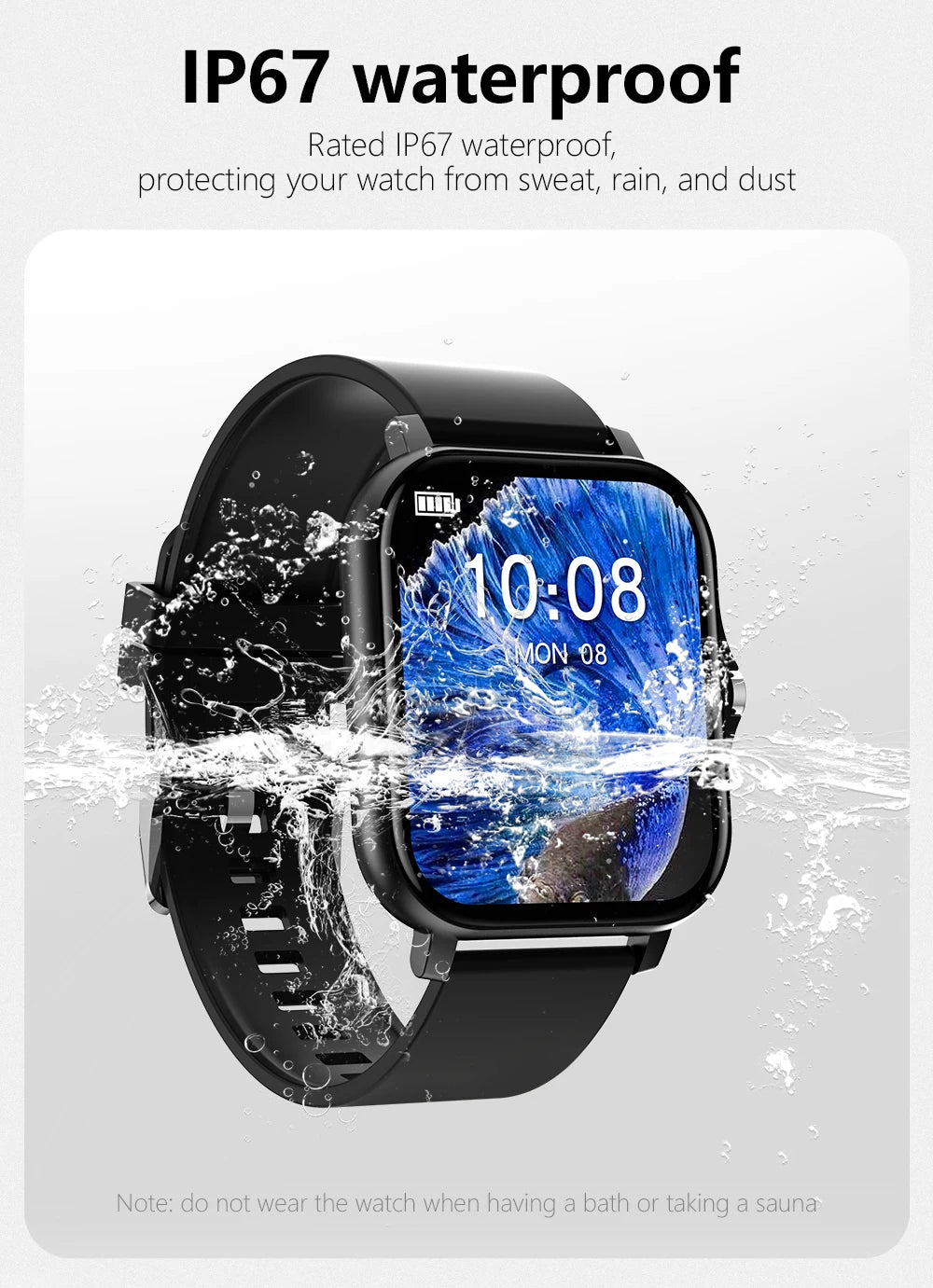 2025 Sport Smart Watch, Fitness Tracker, Health Monitor, Waterproof, Bluetooth Call for Men & Women, IOS, Xiaomi, Huawei