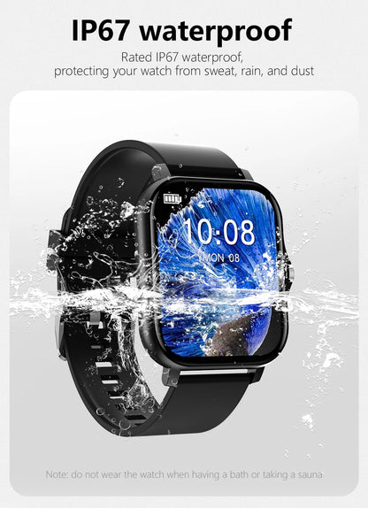 2025 Sport Smart Watch, Fitness Tracker, Health Monitor, Waterproof, Bluetooth Call for Men & Women, IOS, Xiaomi, Huawei
