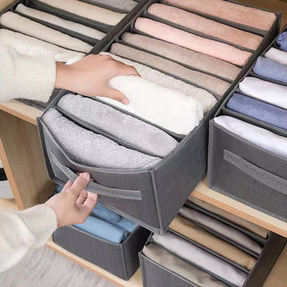 9-Panel Pants Storage Box - Jeans Compartment Organizer, Layered Design for Home Wardrobe