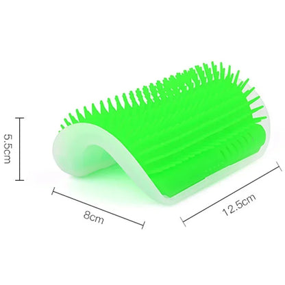 Cat Self-Groomer with Catnip Wall Corner Massage Comb Soft Face Rubs Pet Grooming Tool