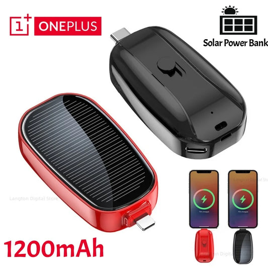 1200mAh Oneplus Solar  Key Ring Mini Power Bank
