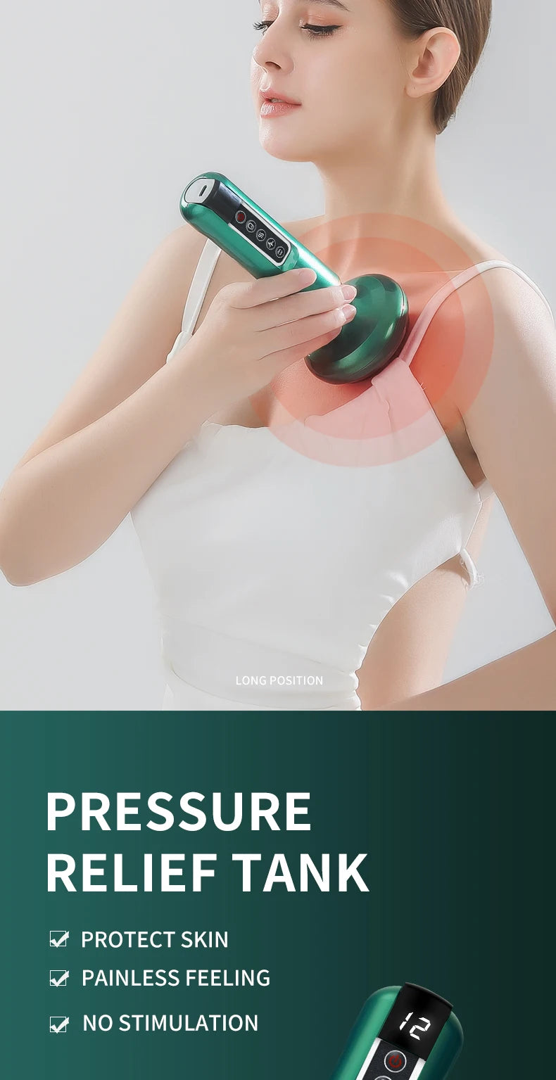 Tricolor Electric GuaSha Massager Anti-Cellulite Vacuum Suction & Slimming Therapy