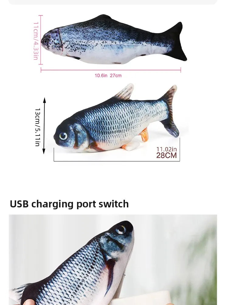 USB Charging Electric Fish Toy – Interactive Pet Chew Toy for Dogs & Cats