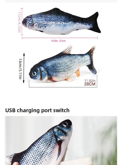 USB Charging Electric Fish Toy – Interactive Pet Chew Toy for Dogs & Cats