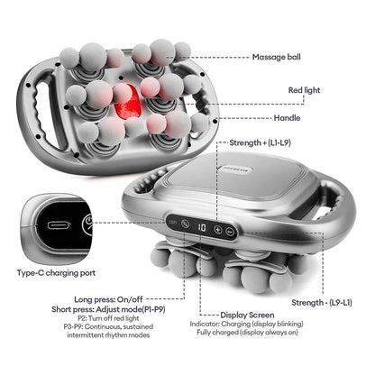 42-Head Fascia Gun High-Frequency Vibration Body Massager for Neck, Back & Waist Relief