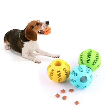 Dog Toy Ball Nontoxic Bite-Resistant Chew Ball for Dogs & Puppies Food Treat Feeder & Tooth Cleaning