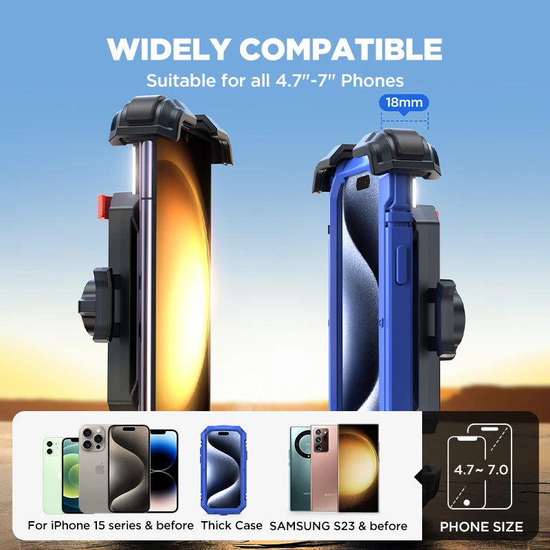 Joyroom Motorcycle Phone Mount - Upgraded Ultra-Stable Bike Holder for Handlebar, Scooter, and Bicycle Clamp