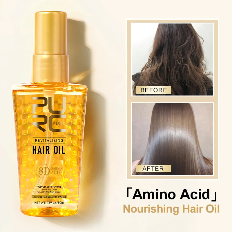 PURC Morocco Argan Oil Hair Serum - Nourishing Treatment for Smoothing, Shine, and Repairing Damaged, Frizz, and Dry Hair