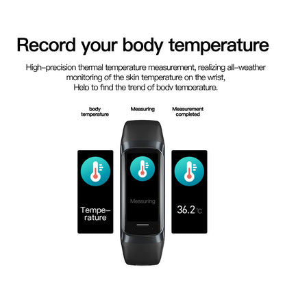 AMOLED Smartwatch with Body Temperature Monitor, Fitness Tracker, 3ATM Waterproof, for Men & Women, Compatible with IOS/Xiaomi