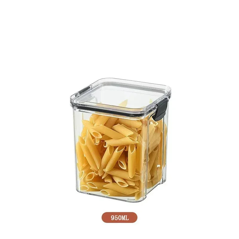 Stackable Plastic Food Storage Containers Set 460-1800ml for Grains, Tea & Snacks