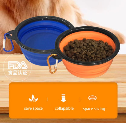 Collapsible Silicone Dog Bowl – Portable Folding Feeder for Outdoor Travel (350/1000ml)
