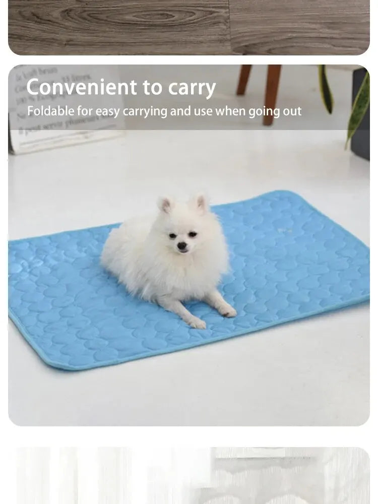Pet Ice Mat Cooling Pad for Cats & Dogs – Summer Sofa Bed Blanket for Small Pets