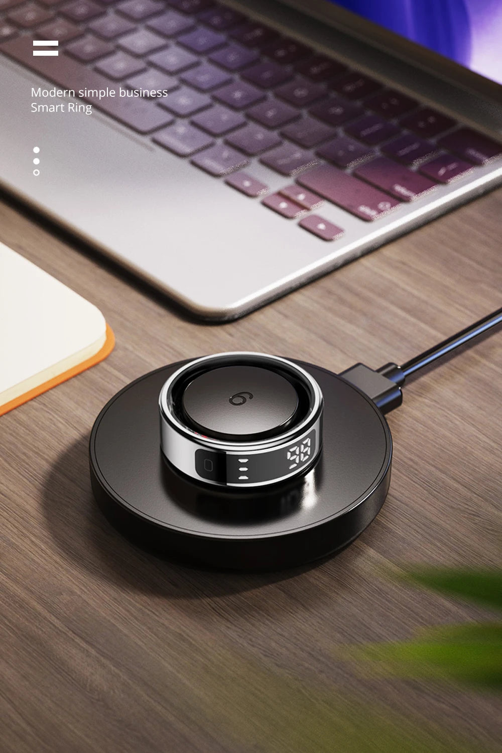COLMI R12 Smart Ring with Display, Touchscreen, Wireless Charging & 5 ATM Waterproof