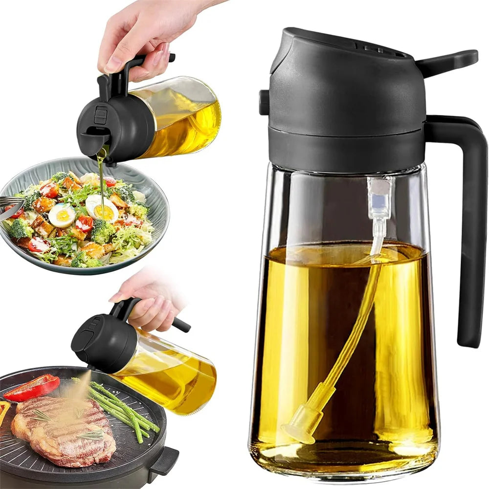 16oz/470ML Glass Oil Dispenser with Automatic Flip Lid