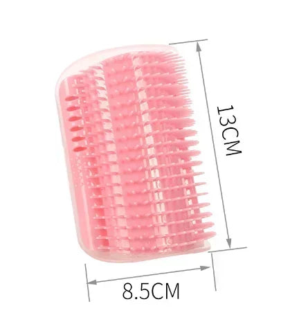 Cat Self-Groomer with Catnip Wall Corner Massage Comb Soft Face Rubs Pet Grooming Tool