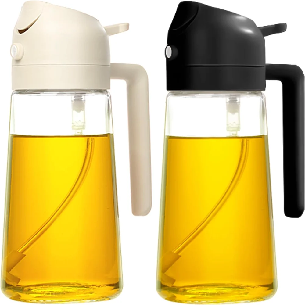 16oz/470ML Glass Oil Dispenser with Automatic Flip Lid