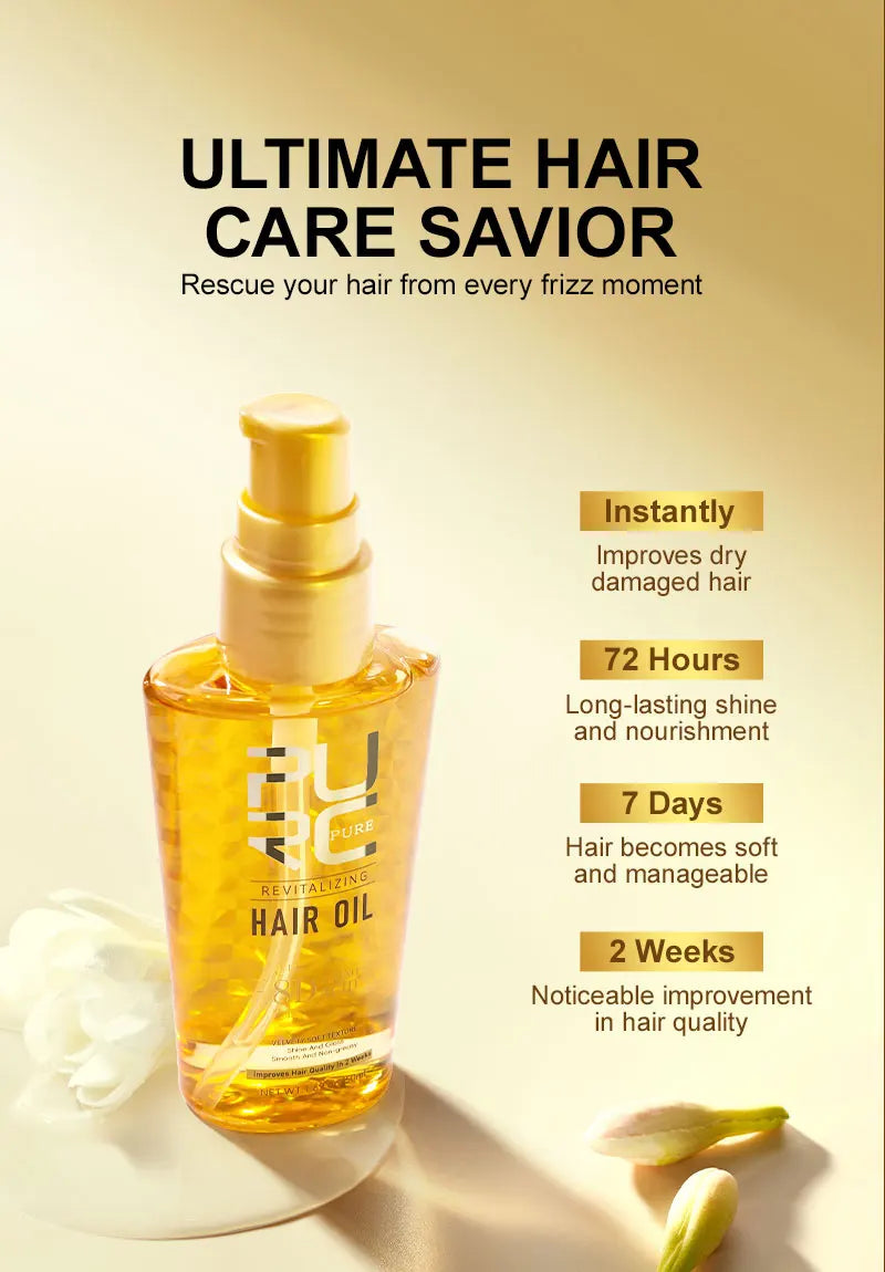 PURC Morocco Argan Oil Hair Serum - Nourishing Treatment for Smoothing, Shine, and Repairing Damaged, Frizz, and Dry Hair