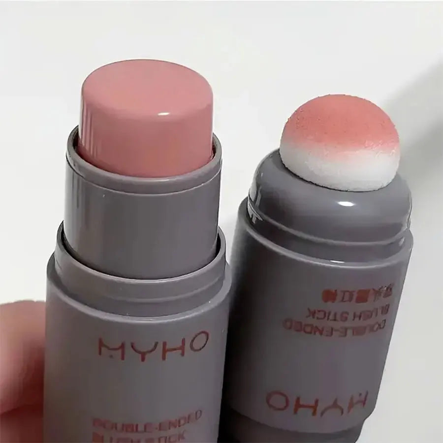 Double-Ended Blush Stick – Natural Long-Lasting Matte Creamy Rouge for Expansive Color