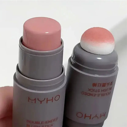 Double-Ended Blush Stick – Natural Long-Lasting Matte Creamy Rouge for Expansive Color