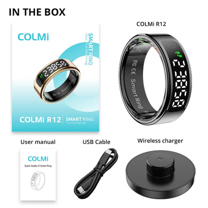 COLMI R12 Smart Ring with Display, Touchscreen, Wireless Charging & 5 ATM Waterproof