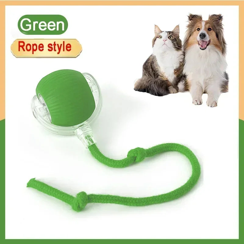 Rechargeable Cat Toy Automatic Rolling Ball with Simulated Tail Electric Pet Interactive Toy for Cats & Dogs