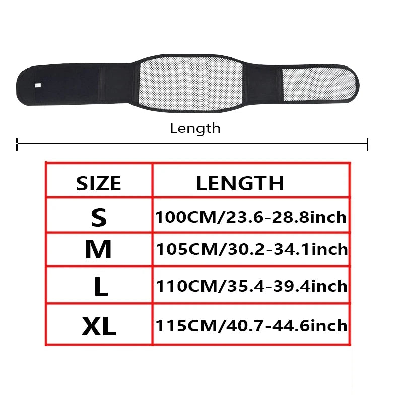 Self-Heating Lower Back Support Belt - Magnetic Therapy Lumbar Waist Brace for Pain Relief