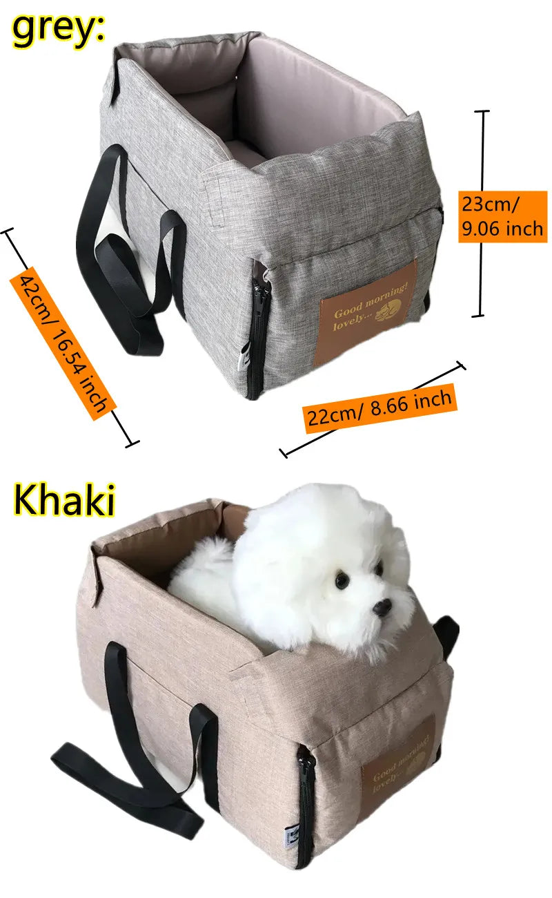 Portable Dog Car Seat Bed – Safety Travel Carrier for Small Dogs & Cats