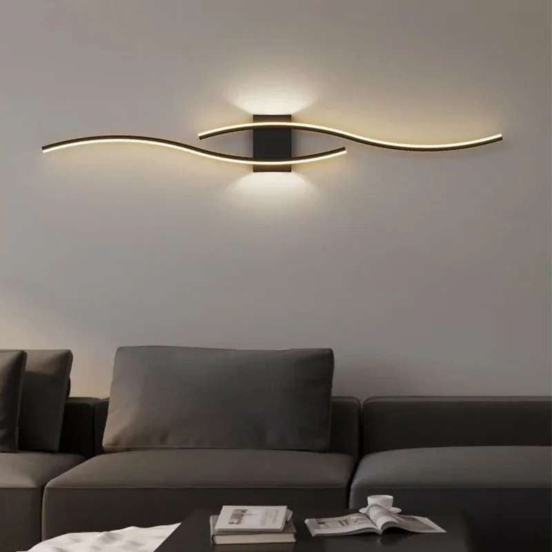 Modern LED Wall Lamp - Long Strip Decorative Lighting for Bedroom, Living Room & TV Background