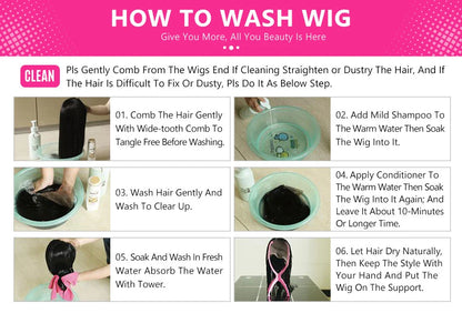 Silky Human Hair Wig with Bangs for Women 100% Brazilian Straight