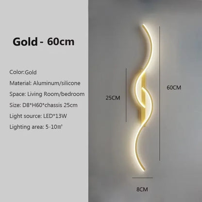 Modern LED Wall Lamp - Minimalist Bedside & Living Room Strip Sconce Indoor Lighting Fixture