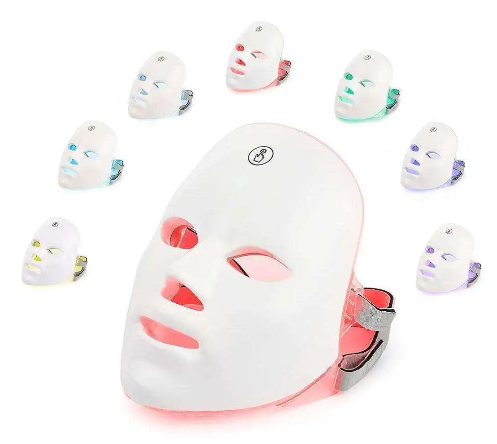 7-Color LED Photon Facial Mask - Skin Rejuvenation & Tightening for Face & Neck